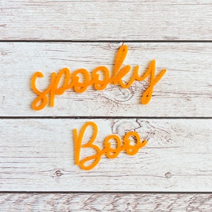 Halloween 3D geprinte versiering, scrapbooking, handgetekende scrapbooking titel, papier ambacht, kaart maken, reizigers notebook, Scrapbooking