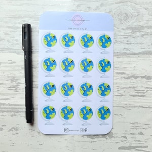 Reisbol sticker, camping stickers, vakantie, planner stickers, journaling stickers, Scrapbooking stickers, reiziger notebook stickers.