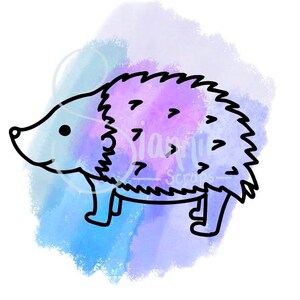 Hedgehog digital hand drawn cut file, Scrapbooking cut file title, svg jpg png