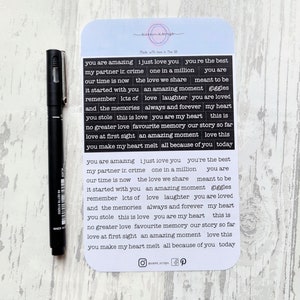 Süße Stimmungsaufkleber, süße Gefühle, Wort Scrapbooking Aufkleber, Wort Journaling Aufkleber, Wortstreifen, Phrasenaufkleber, kleine Wörter