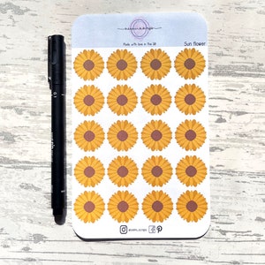 Zon bloem sticker vel, bloem stickers, zomer plezier, zomer tijd, functionele planner stickers, journaling stickers, Scrapbooking stickers,