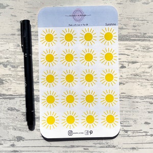 Sun burst sticker vel, zonne stickers, zomer plezier, zomer tijd, functionele planner stickers, journaling stickers, Scrapbooking stickers,