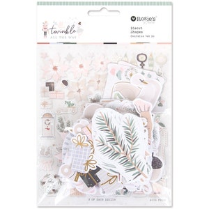 Rosie's Studio ephemera, Twinkle all the way collection, adesivi gonfi, adesivi scrapbooking, forniture per scrapbooking, artigianato di carta