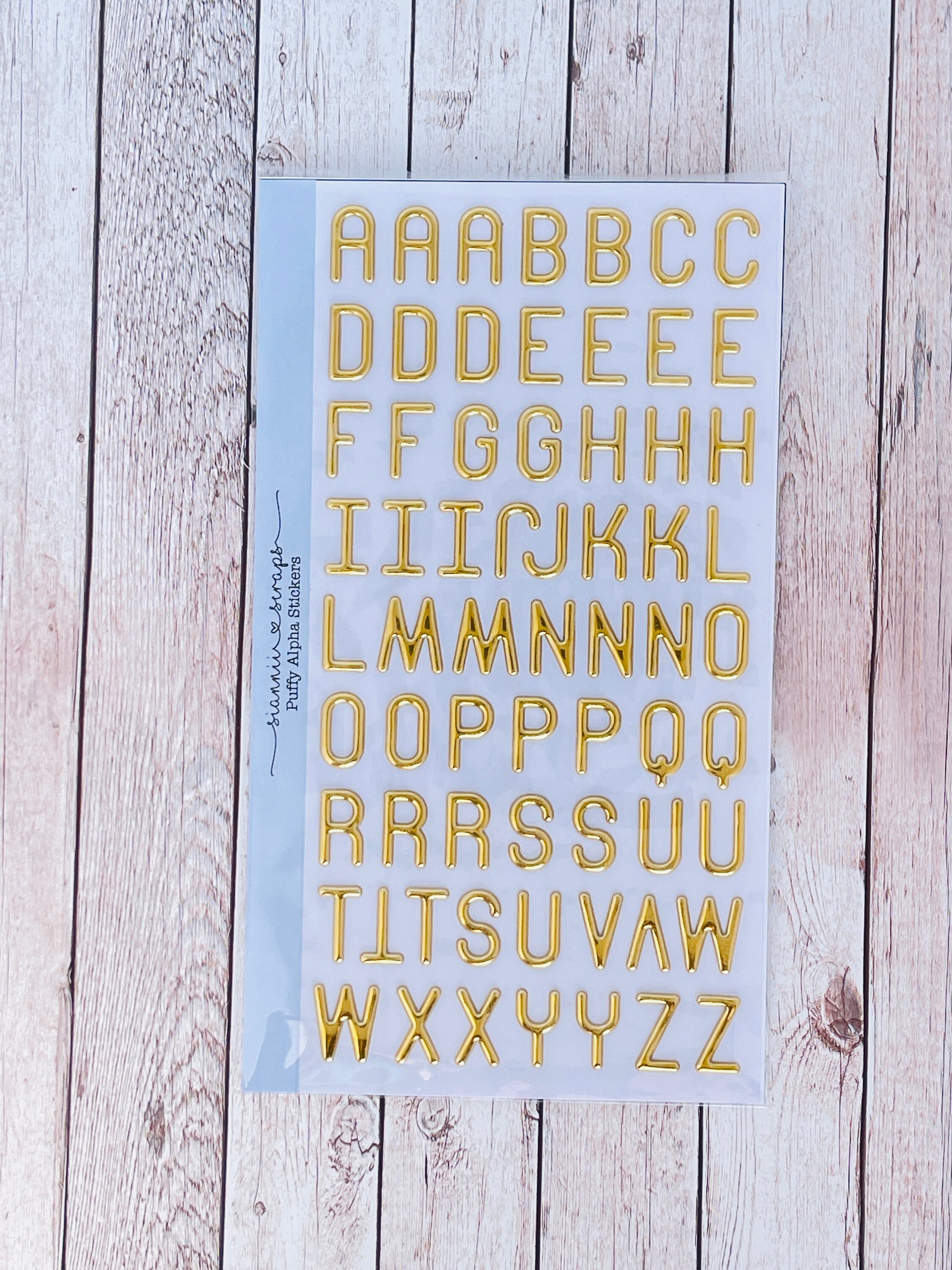 Matte Gold Large Puffy Alphabet Stickers