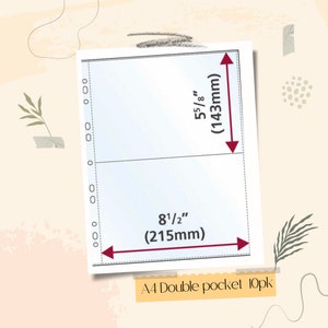 Protector de página de doble bolsillo A4, suministros para scrapbooking, accesorios para scrapbooking, portada para scrapbooking, portada para scrapbooking, suministros para scrapbooking