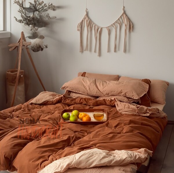 Pink Floral Ruffled Duvet Cover Set, Cotton Bedding Sets, Aesthetic