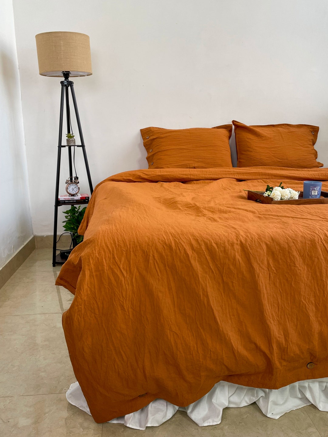 Tobacco Cotton Duvet Cover / Cinnamon Duvet Cover With Two Etsy