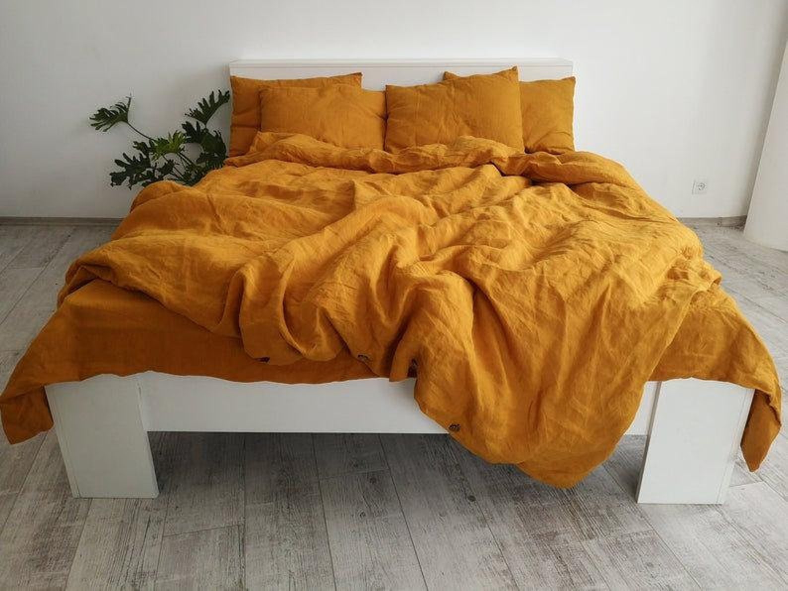 Mustard Yellow Cotton Duvet Cover Washed Cotton mustard Etsy