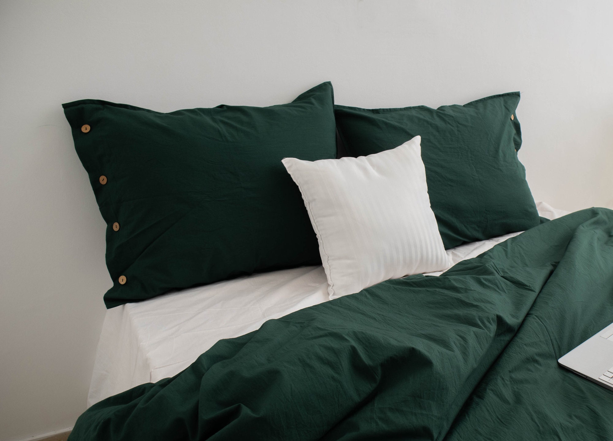 Emerald Green Duvet Cover Boho Cotton Duvet Cover With Etsy
