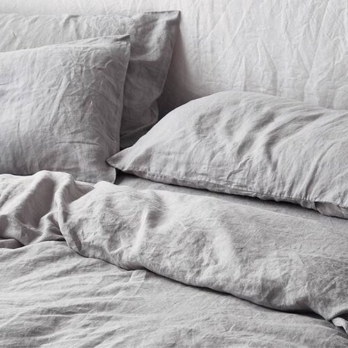 Gray Cotton Duvet Cover / Light Gray Duvet Cover With Free Etsy