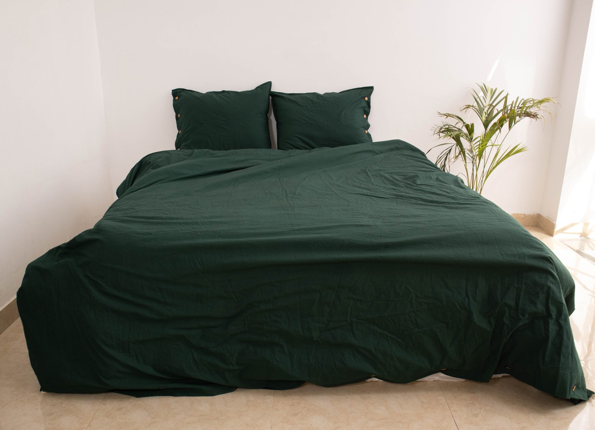Emerald Green Duvet Cover Boho Cotton Duvet Cover With Etsy
