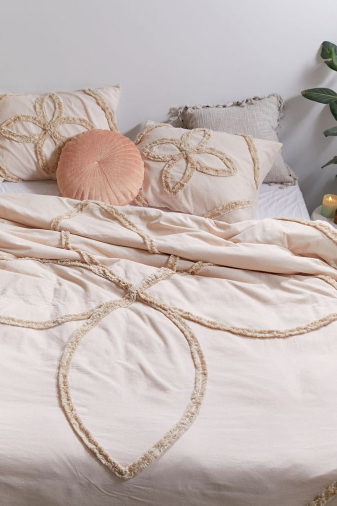 Ivory Fringes Duvet Cover 3 Pcs Full/Queen Size Bedding Etsy