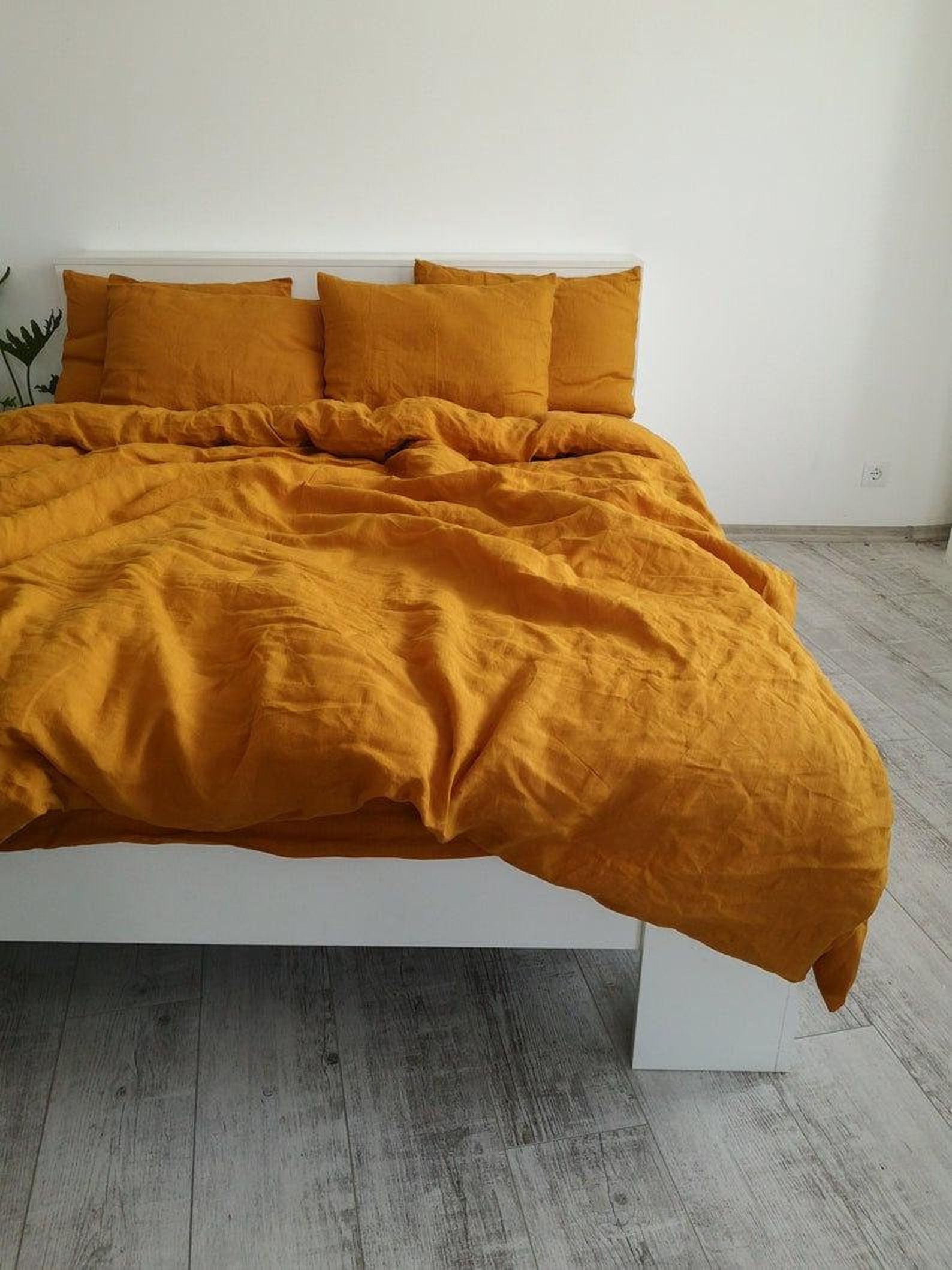 Mustard Yellow Color Cotton Duvet Cover Washed Cotton Duvet Etsy