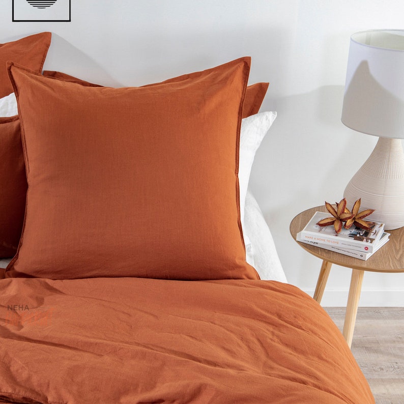 Burnt Orange Cotton Duvet Cover / Burnt Orange Duvet Cover Etsy
