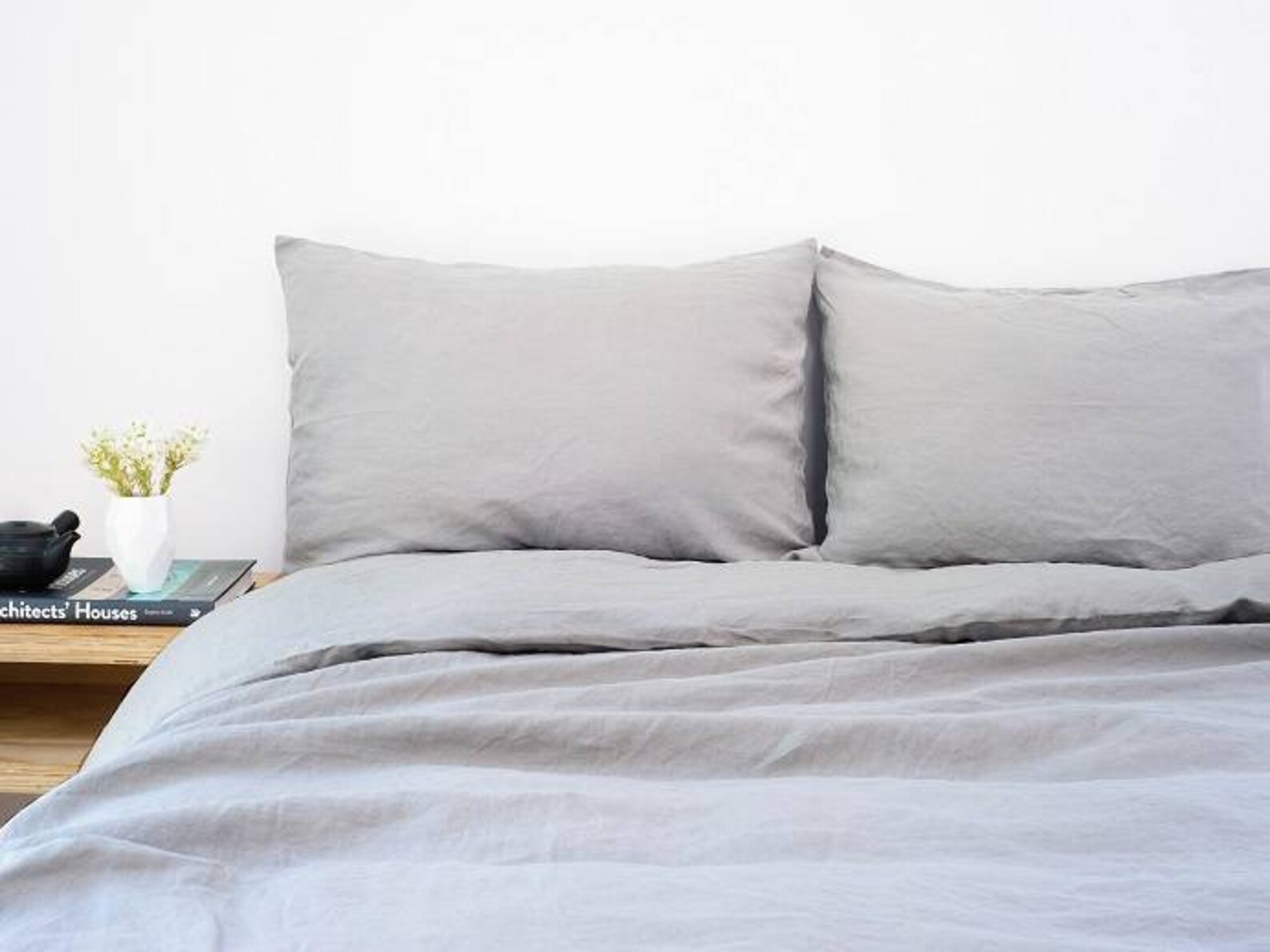 Gray Cotton Duvet Cover / Light Gray Duvet Cover With Free Etsy