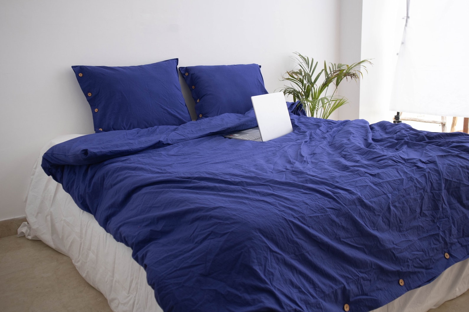 Navy Blue Duvet Cover / Washed Cotton Duvet Cover Set / Navy Etsy