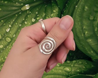 Handmade Sterling Silver Spiral Ring – Minimalist Swirl Jewelry