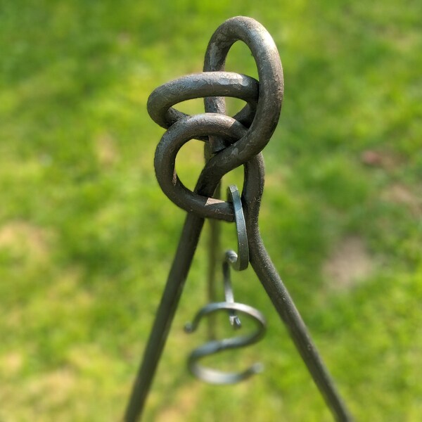 thumbnail image 2 of 56.5 Inch Medieval Forged Iron Camping Tripod – Adjustable Pot Hook – Outdoor Cooking 2 of 6