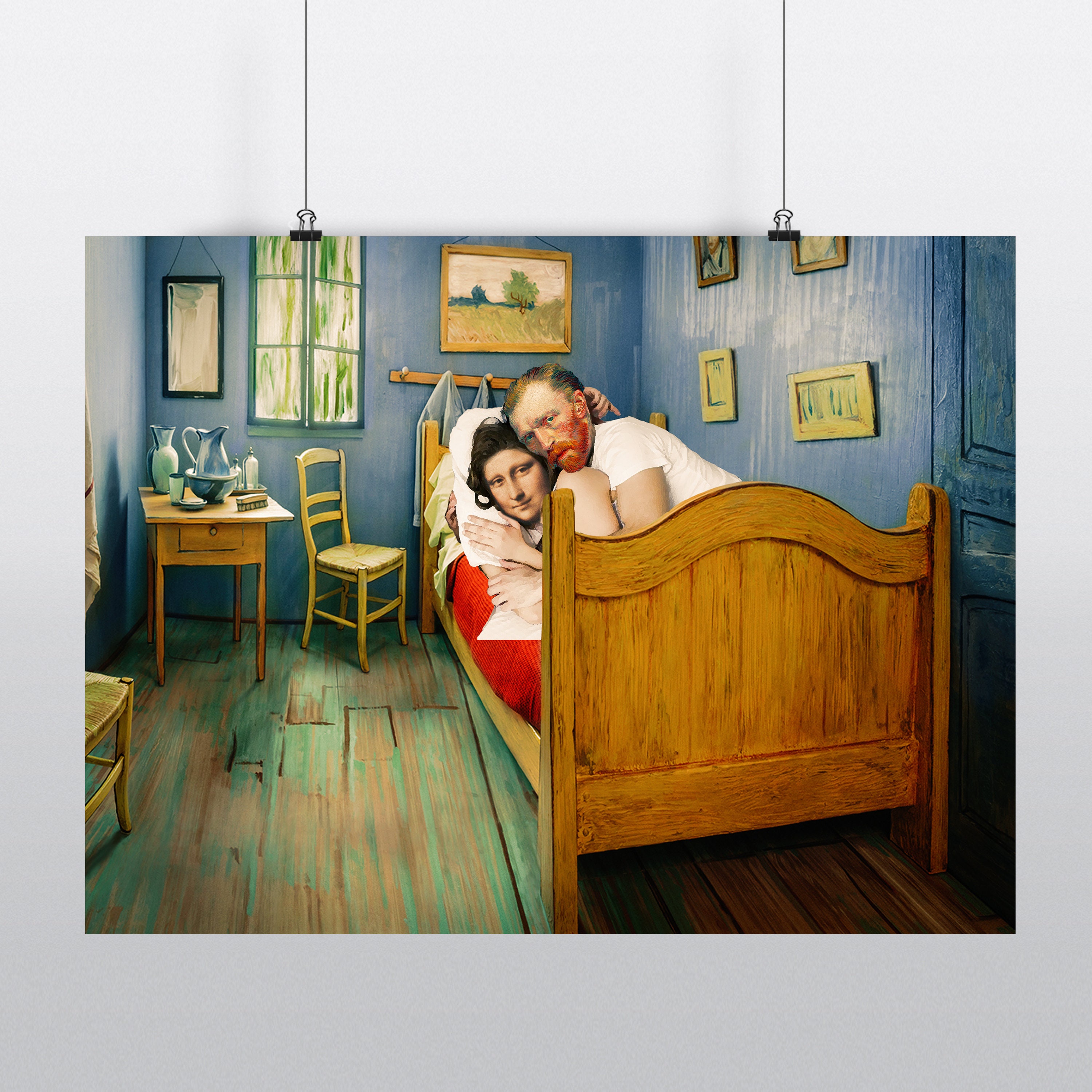 Digitaal afdrukbare poster Vincent Van Gogh en Mona Lisa. - Etsy België