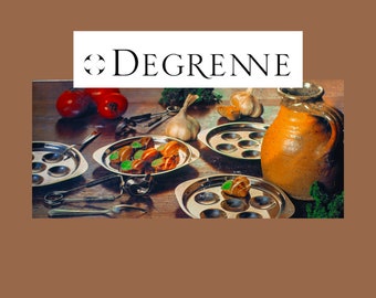 Vintage Guy Degrenne Snail Serving Set: Stainless Steel Escargot Plates, France 60s