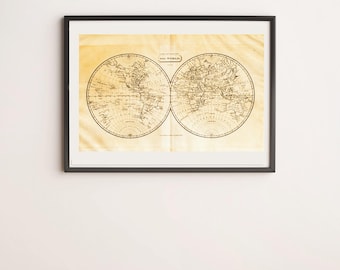 1920 年頃の世界各国と植民地地図 • オリジナルのアンティーク地図