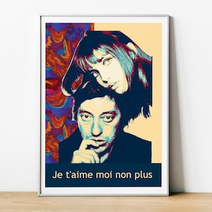 Printed poster Jane Birkin and Serge Gainsbourg