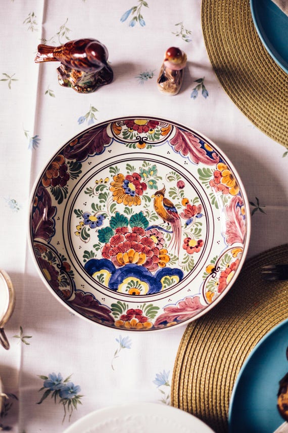 オランダ•デルフト飾り皿 オランダ デルフトの絵皿 - antiquenara