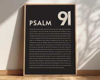 Psalm 91 Scripture Print: Minimalist Christian Wall Art
