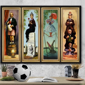 Vintage and Retro Disney Wood Art Haunted Mansion Stretching Portraits Jack Skellington Sally Disneyland Art