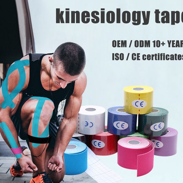 Kinesiology Tape | Muscle Therapeutic Pain Relief | water proof | Athletic Sports  | 5cm x 5m | Sports & Injury Recovery | Tape for Exercise