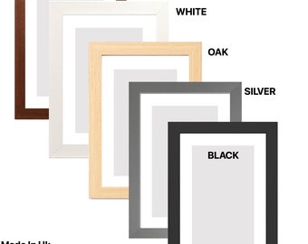 Frames With White Mount / Black White Oak Silver Walnut / Mdf woof Frames with Arcylic Glass (styrene ) / Hand made Photo Art Frames