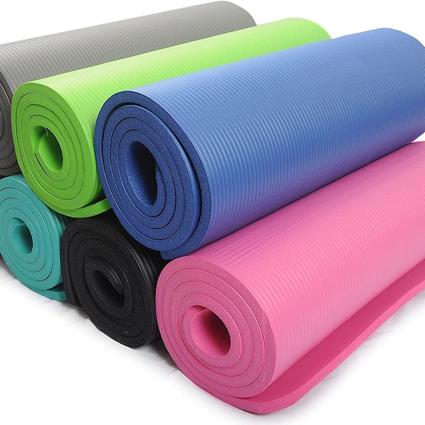 Yogamatte | Gymnastikmatte | Gymnastikmatte | Fitnessstudio Übung Fitness Pilates Trainingsmatte Rutschfest | 60 x 180 cm | 10mm dick