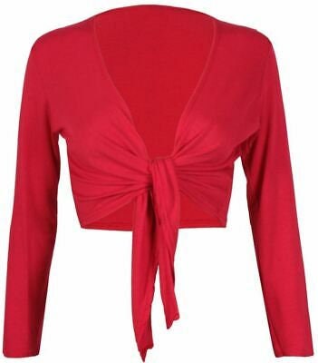 Top Fashion18 Ladies Long Sleeve Tie up Front Cropped Shrug - Etsy UK