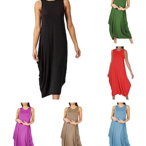 Womens Plus Parachute Dress Lagenlook Long Tulip Baggy Romper One Size 14-26