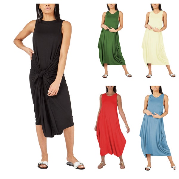 Womens Plus Parachute Dress Lagenlook Long Tulip Baggy Romper One Size 14-26