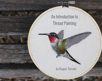 An Introduction to Thread Painting | Ruby-Throated Hummingbird