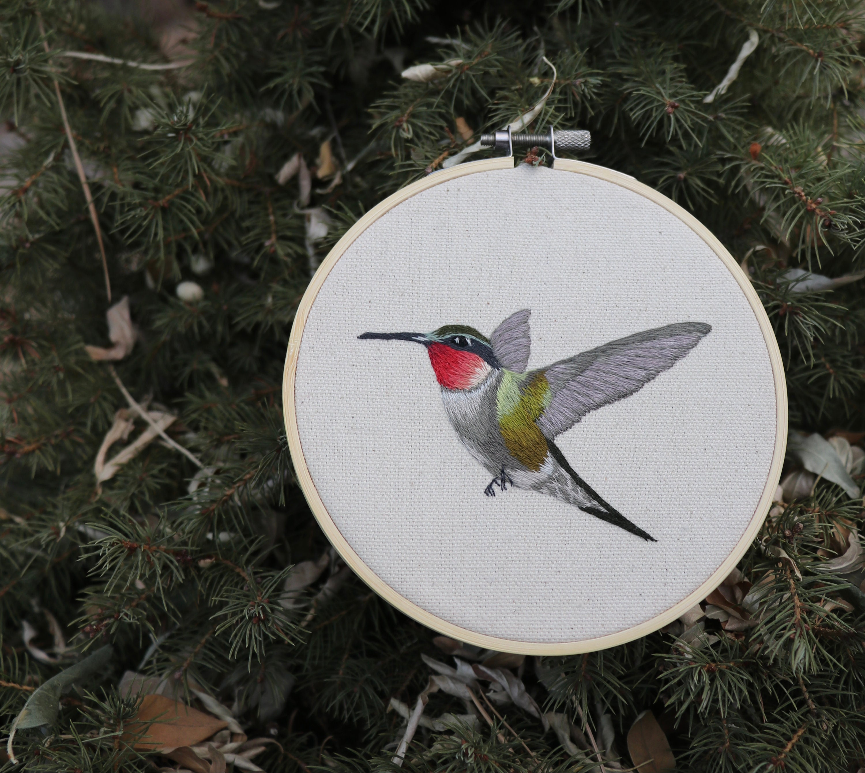 An Introduction to Thread Painting | Ruby-throated Hummingbird - Etsy