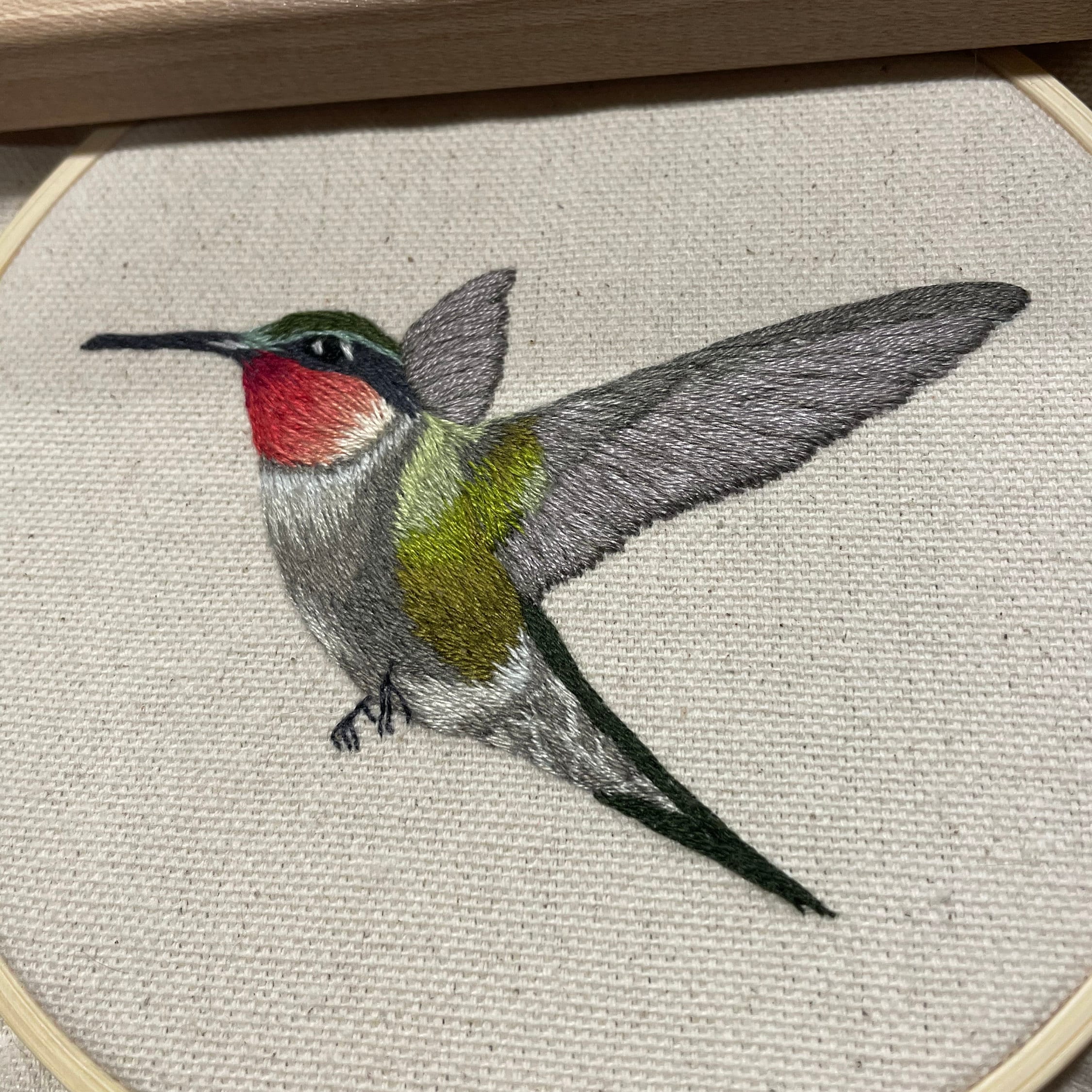 An Introduction to Thread Painting | Ruby-throated Hummingbird - Etsy