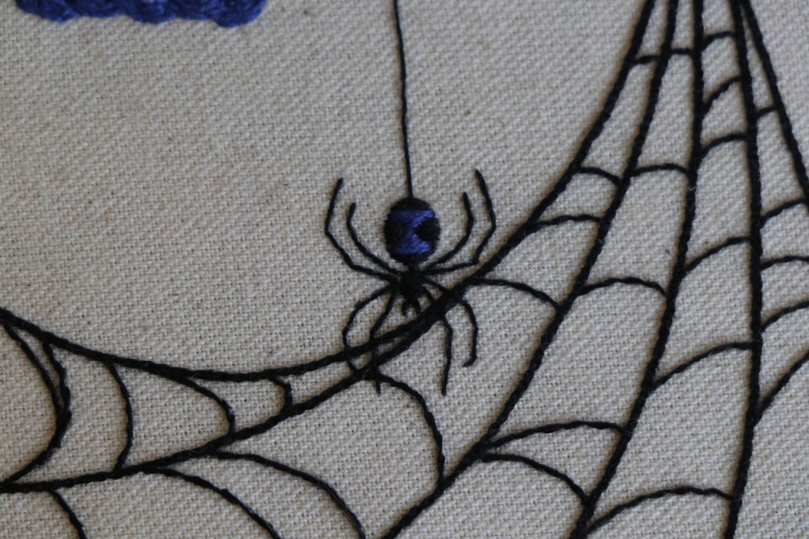 Spider Thread Pattern Spider Embroidery Pattern | Halloween - Etsy