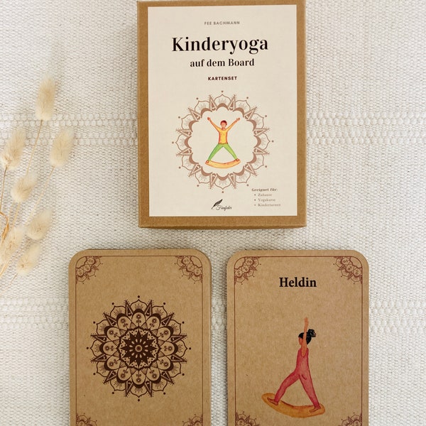 Kartenset "Kinderyoga auf dem Board", Wobbelyoga, Yoga auf dem Balanceboard, Yoga mit Kindern, Geschenkidee, Motorik, Yogaspiele, Motorik