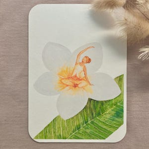 Yoga Blütenzauber, seitlicher Schmetterling, Asana, Kunstdruck, DIN A6, Yogapose, Postkarte, Yogakarte