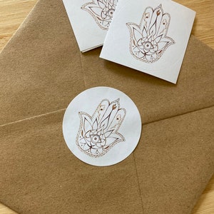 AUFKLEBER SET - Hand der Fatima - Hamsa - Vegane Aufkleber - Deko - Glückssymbol - Schutzsymbol - Durchmesser 5 cm - Yoga Aufkleber