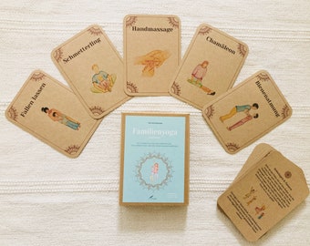 Ensemble de cartes de yoga familial, yoga pour enfants, yoga thaïlandais pour enfants, éducation au mouvement, éducation à la relaxation, jeux de yoga