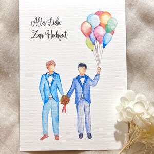 Hochzeitskarte, Männer, Schwule Hochzeit, Glückwunschkarte, gleichgeschlechtliche Hochzeit