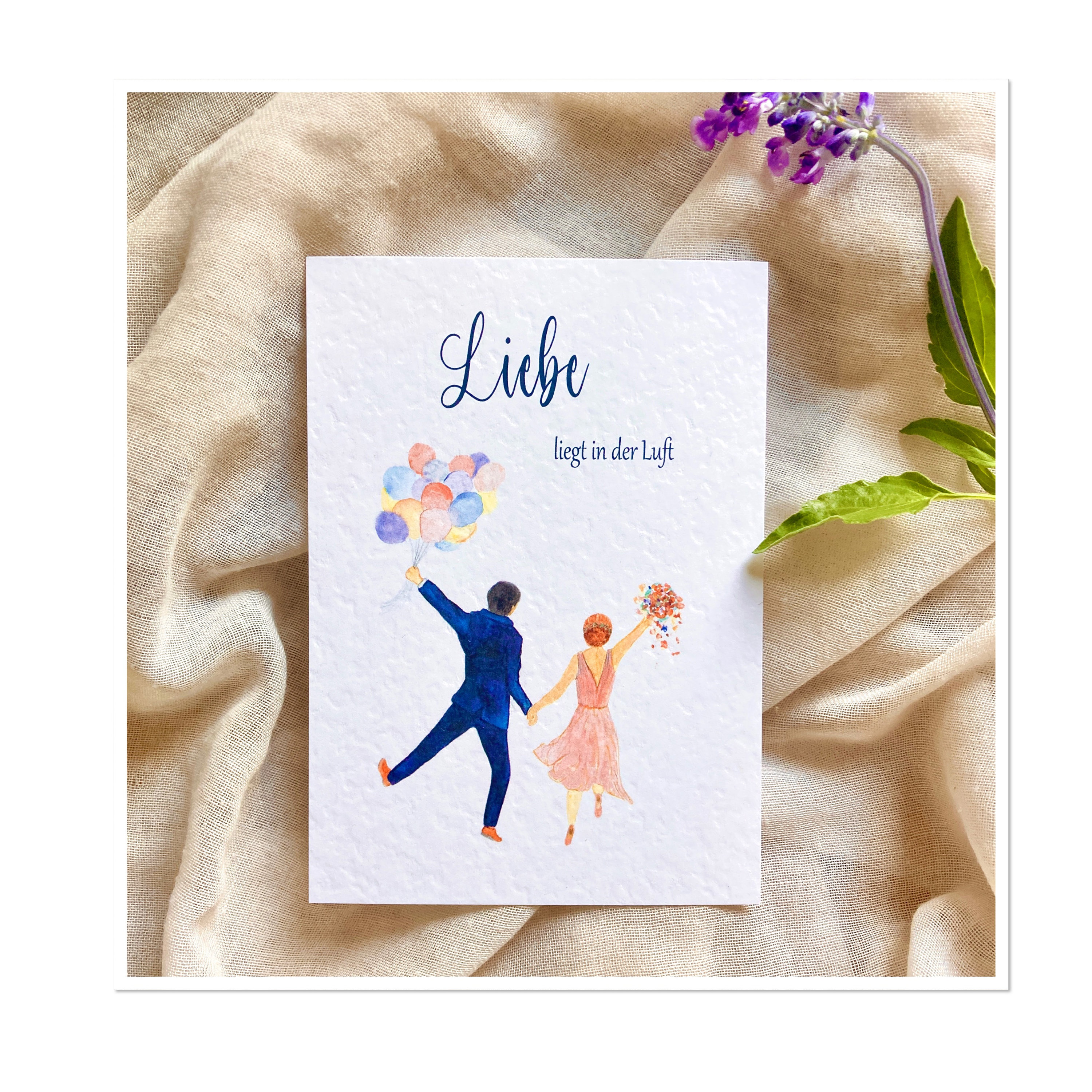 Wedding Card Love is in the Air Greeting Card Watercolor Art Print - Etsy  Australia