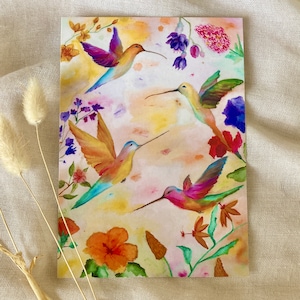 Postkarte/Wandbild Kolibris - Kunstdruck - Glänzend