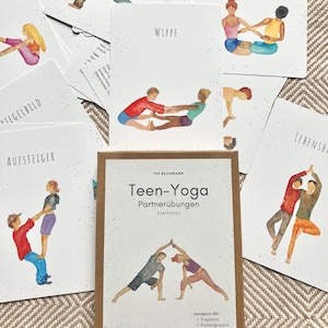 Partnerübungen Teen-Yoga Kartenset – 24 Karten für Jugendliche – Yoga für Teens & Kinder
