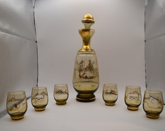 Vintage Venetian decanter set