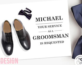 TRY DEMO FIRST - Will You Be My Groomsman Groomsmen Invitation Card - 4.25 x 5.5