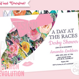 TRY DEMO FIRST - Derby Shower Day at the Races Big Hats Off to the Altar Horse Races Kentucky Derby Brunch Bridal Derby Style Baby Shower